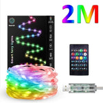 guirlande led multicolore bluetooth noel decoration diy partie exterieur maison