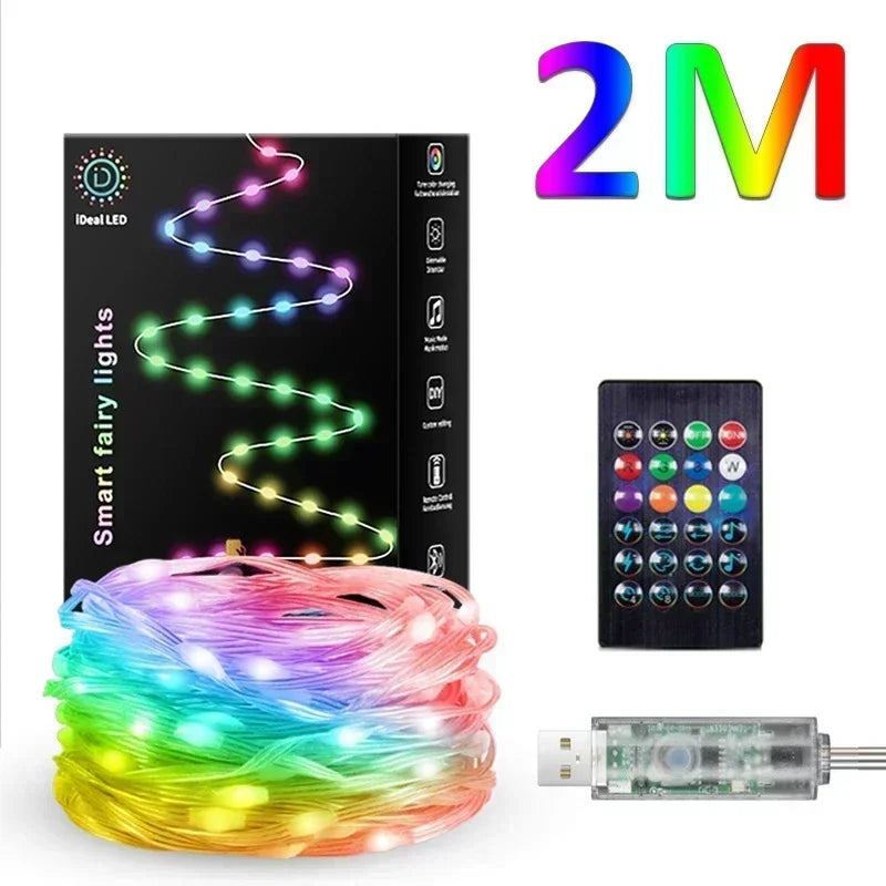 guirlande led multicolore bluetooth noel decoration diy partie exterieur maison