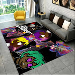tapis sol moderne motif animé pixelisé noir multicolore coton doux chambre enfant