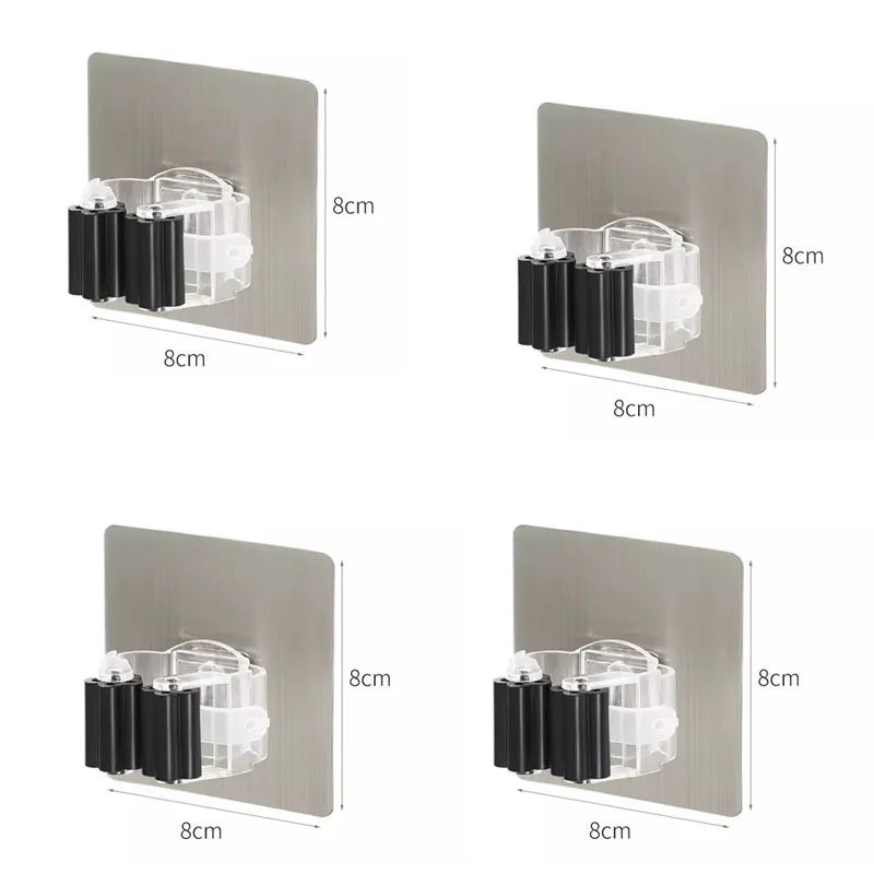 porte balai mural adhésif blanc noir moderne support outils cuisine salle bains