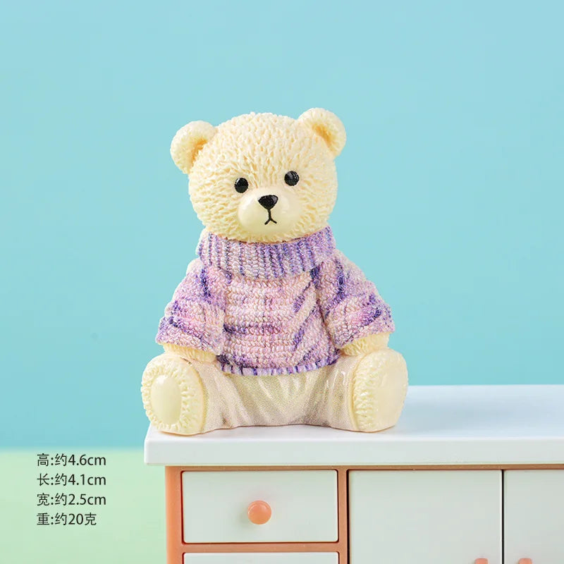 figurine résine ours peluche moderne détaillée couleur multiple décoration jardin anniversaire accessoire diy