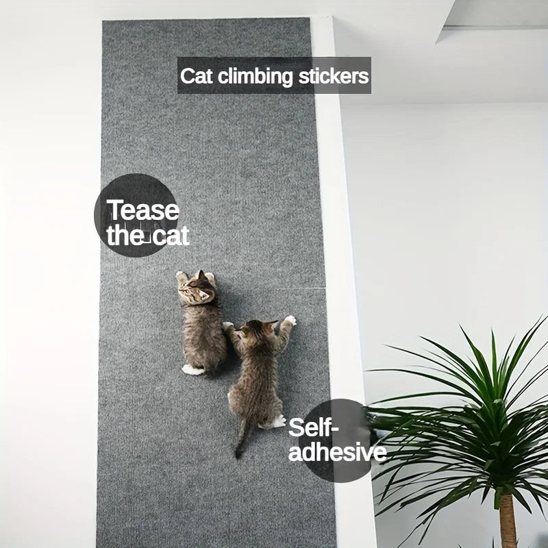tapis auto adhésif chat texture tissée gris moderne 30cm 100cm fixé meuble durable