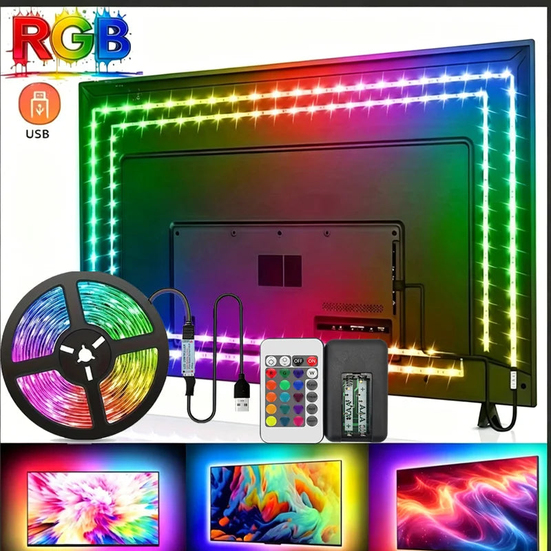 ruban led multicolore moderne télécommande 24touches facile salon fêtes noël