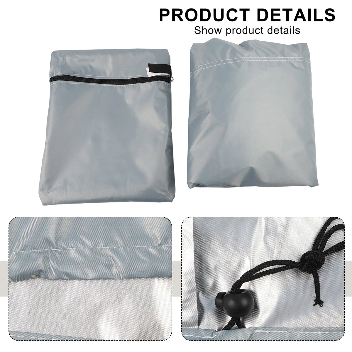 housse protection meuble extérieur gris clair moderne anti uv cordon serrage fermeture glissière grande