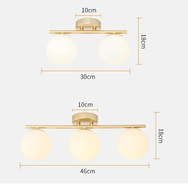 lampe moderne or blanc sphères translucides 90 260V 249 2000 flux lumineux