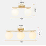 lampe moderne or blanc sphères translucides 90 260V 249 2000 flux lumineux