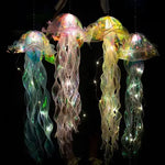 méduses lumineuses multicolores translucides chaînes suspendues veilleuses décoratives chambre filles