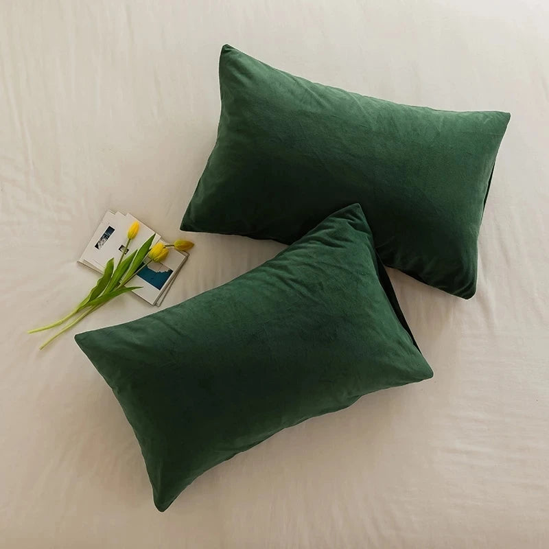 housse coussin velours décorative canapé salon moderne nordique gris vert