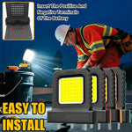 lampe travail led noir jaune moderne batterie intégrée clips rechargeable portative