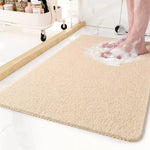 tapis bain anti dérapant gris beige texture micro poreuse séchage rapide moderne confortable salle