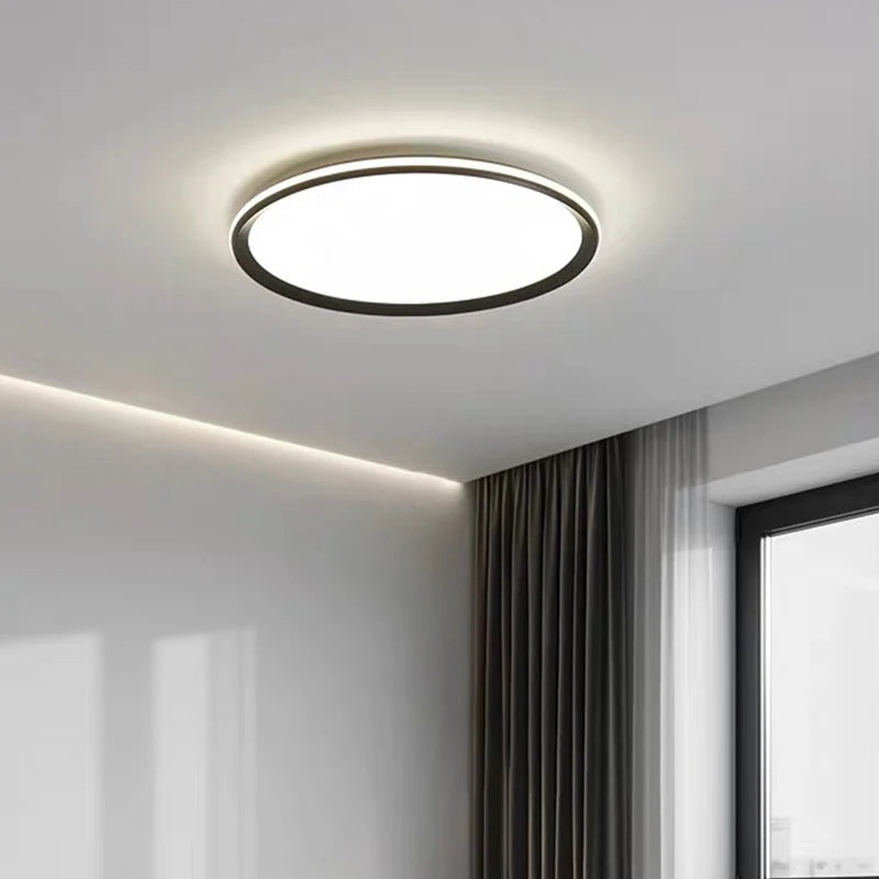plafonnier led moderne blanc beige rond flux lumineux variable toucher interrupteur monté surface