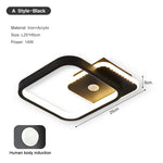 lumière détecteur mouvement noir blanc doré moderne flux lumineux led 249 2000v