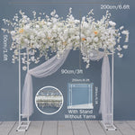 arche décorative mariage fleurs artificielles roses blanches classique romantiqueextérieur usage décoration maison
