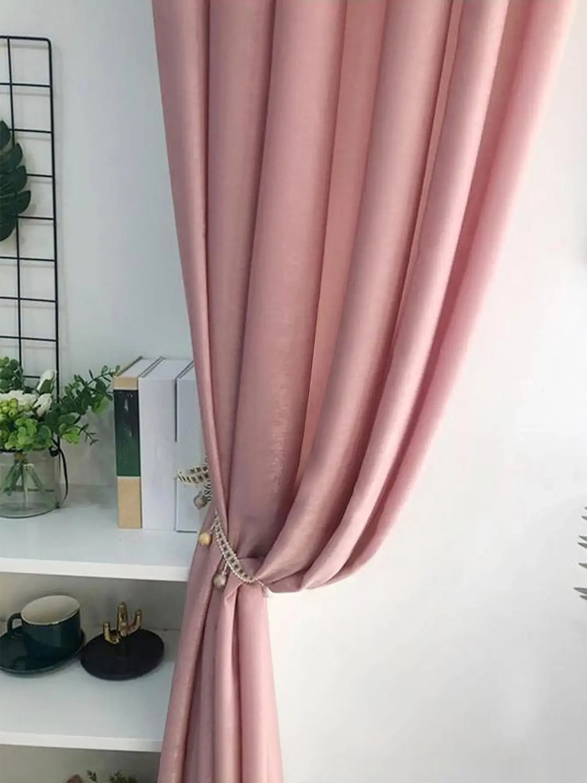 rideau moderne rose pâle 100% polyester opaque 100x210cm 132x213cm 150x250cm
