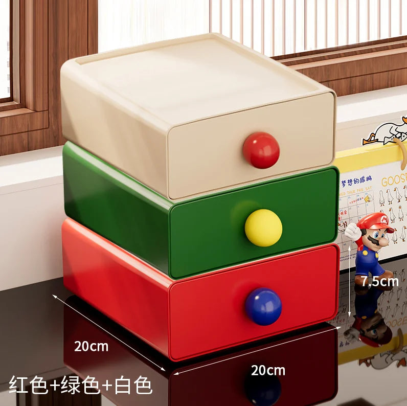 boîtes rangement tiroirs grandes capacités vert blanc rouge modernes minimalistes