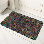 tapis sol mandala géométrique boho noir bleu vert rouge jaune or