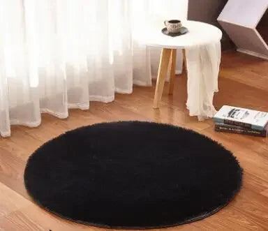 tapis rond noir doux moderne salon chambre prière extérieur 100cm 120cm 140cm 160cm 200cm