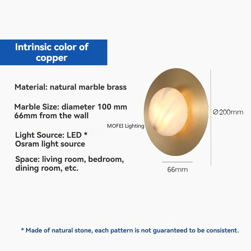 lampe murale moderne dorée marbre blanc élégante led mur fixée