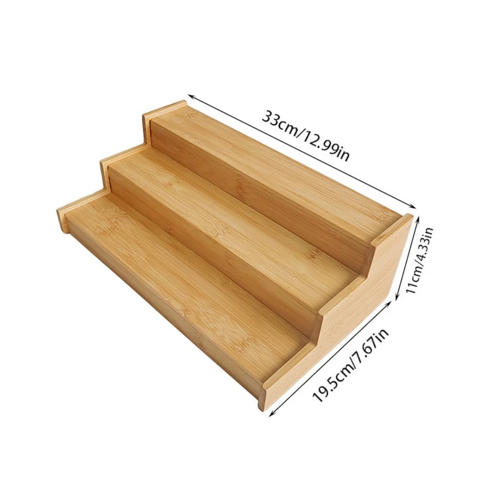 étagère modulable bois naturel minimaliste multifonctionnelle rangement bouteilles flacons pots sauces parfums cosmétiques adaptable