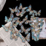 papillons décoratifs transparents rose bleu vert clips élégants bricolage auto collants artisanal