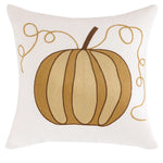 coussin carré halloween citrouilles feuilles deco moderne blanc opacité jacquard polyester fixations