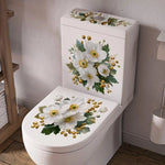 décoration toilettes adhésif fleurs tulipes marguerites lavande blanc classique facile nettoyer sans pelure