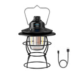 lanterne camping vintage led recharge usb portable métal noir blanc bronze