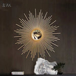 miroir decoratif or rayonnant vase transparent bouquet fleurs artificielles glamour chambre