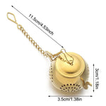 infuseur thé maille fine chaîne boucle moderne argenté filtre épices cuisine théière herbes thé