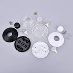pièces fixation meubles blanc noir rond lisse pratique utilitaire vis orifices divers