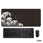 tapis souris noir vague blanche caoutchouc stable moderne jeu fonctionnel