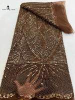 tulle français dentelle nigeriane soirée strass élégante mariage robe glamour opalescente