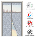 rideau porte gris quilted adhésif moderne isolation hiver épaissi multicouche automatique