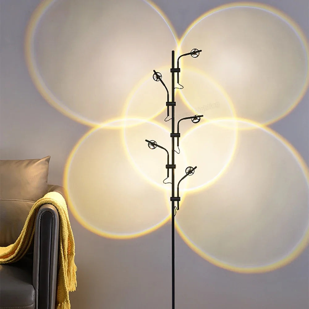 lampe sol moderne led noir doré contemporain base plate 249 2000 lumens 10w