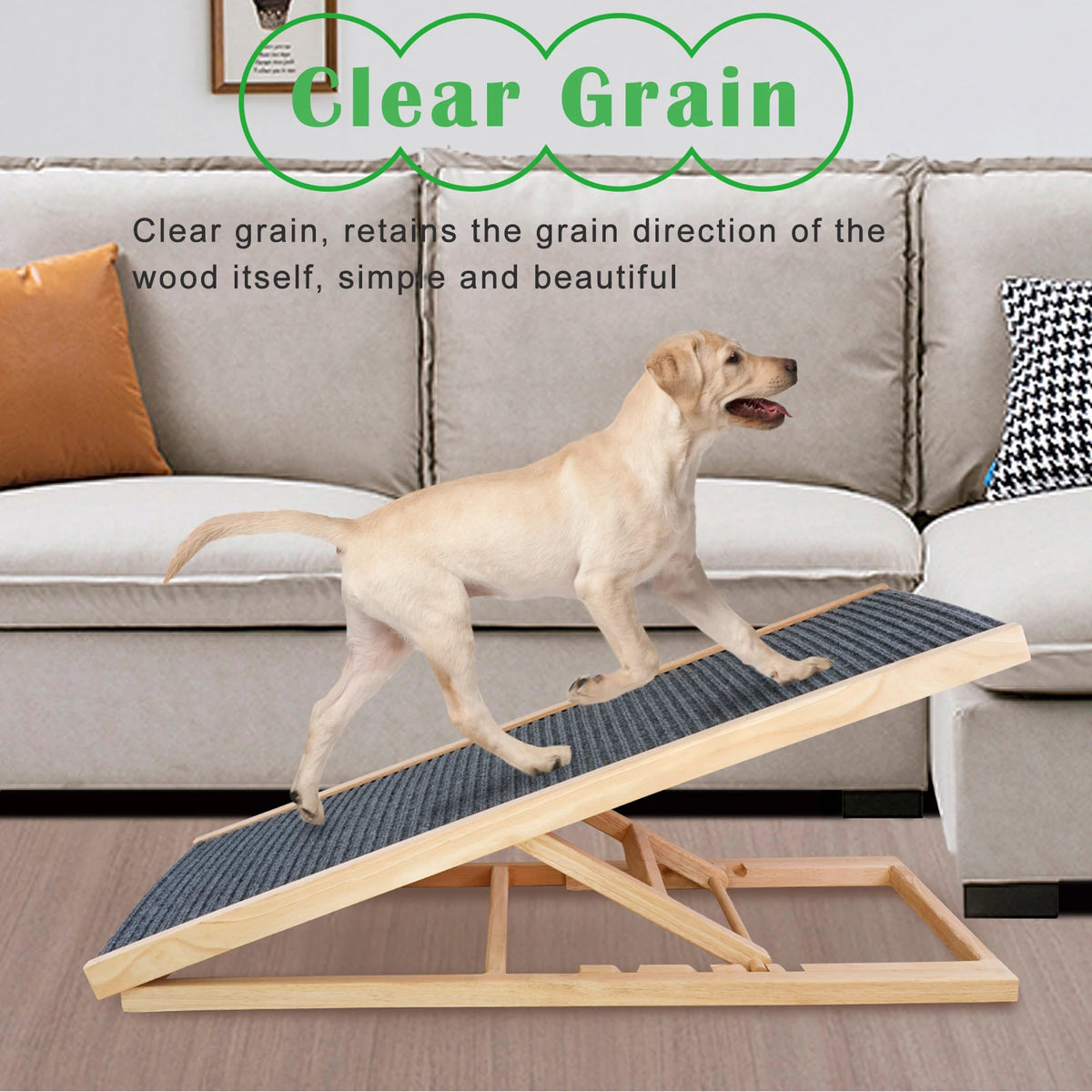 rampes sécurité animaux bois réglables multi niveaux intérieur chien chat tissu gris fixations