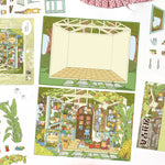 miniatures jardin scellées plantes meubles accessoires couleurs vert rouge bleu dessin animé opaques