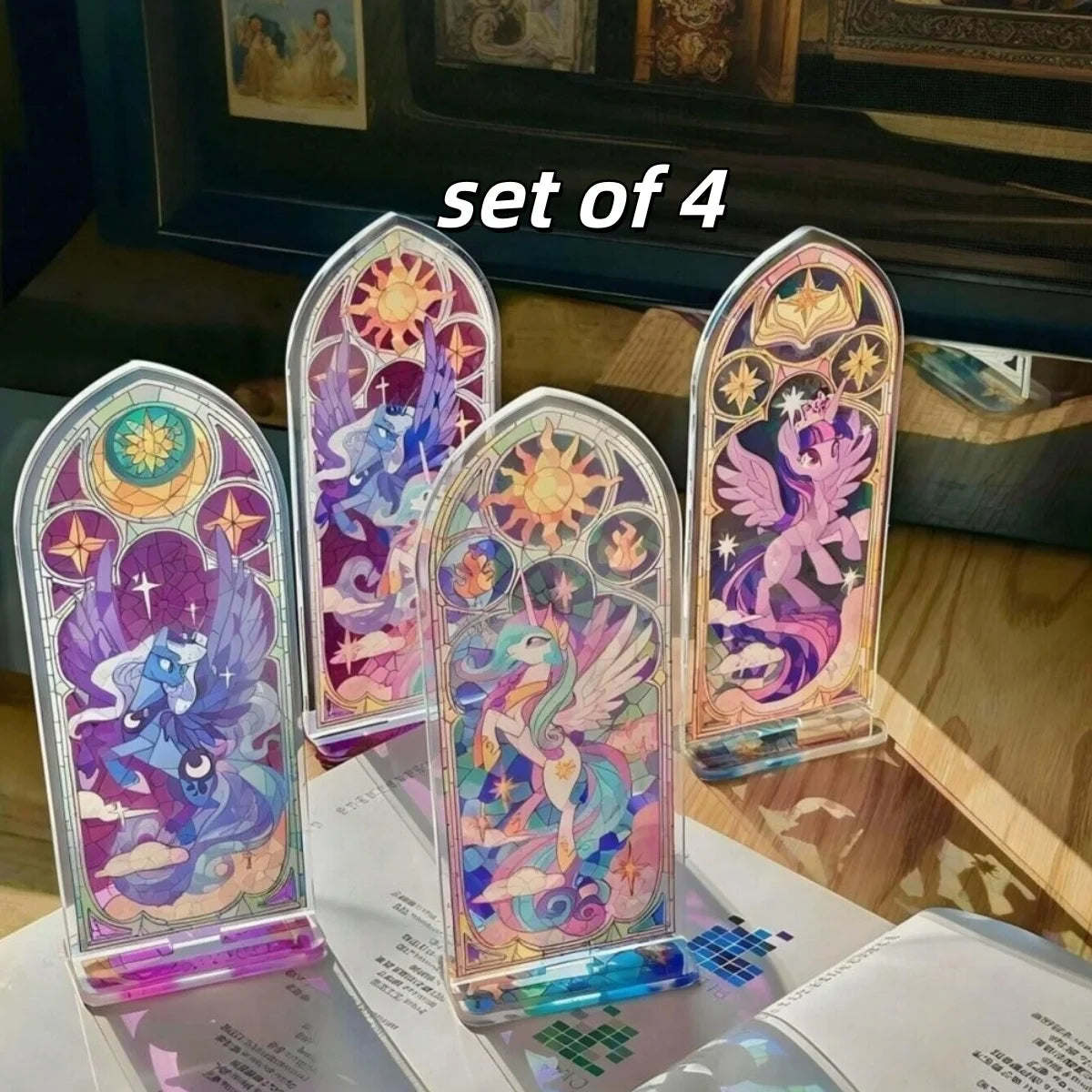 décorations fenêtre vitraux décoratifs motifs géométriques étoiles licornes nuages art nouveau opaques