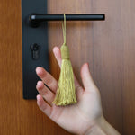 pompons décoratifs tissés dorés opaques 17cm rideaux vêtements artisanal 12 pièces