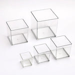 boîtes rangement transparentes cubes minimalistes 6cm 8cm 10cm 12cm 15cm