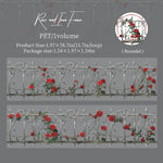 ruban decoratif transparent fleurs vigne vintage floral adhésif naturel blanc marron bleu rose vert