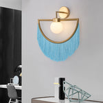 applique murale moderne or blanc rose vert jaune franges acier inoxydable murale led élégante
