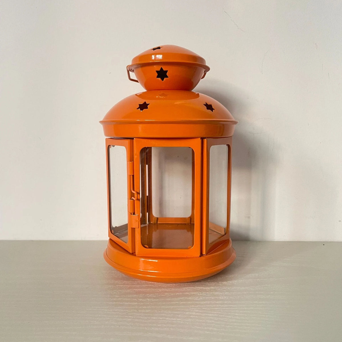 lanterne métal étoiles transparent vintage noir orange rouge chambre décoration festive