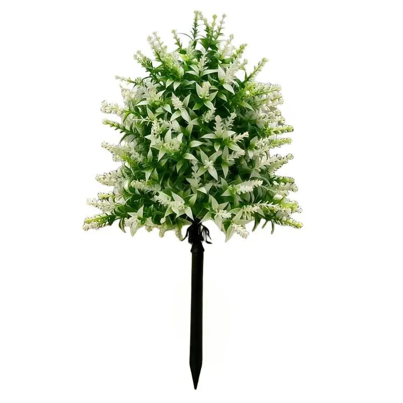 arbre artificiel violet feuilles vertes fleurs patio moderne jardin extérieur piquet fixéextérieur decoration anniversaire