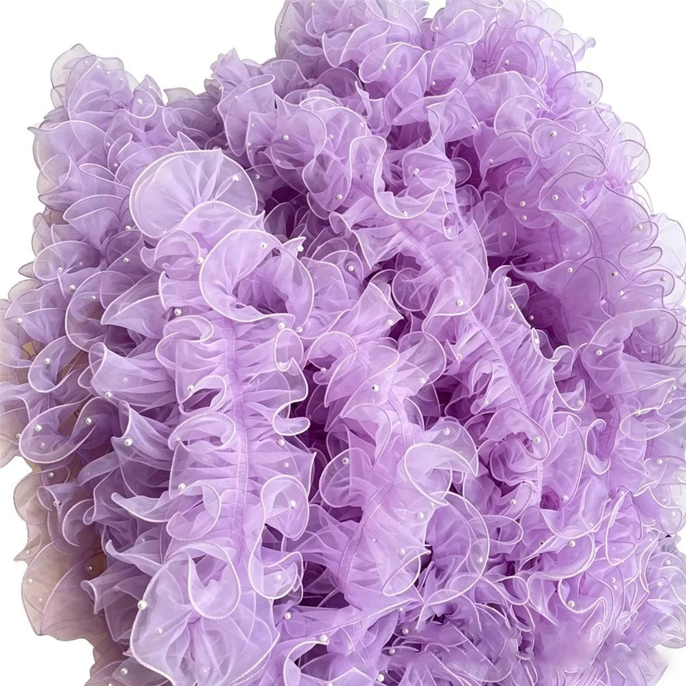 ruban franges dentelle noir blanc rose orange rouge élégant festif 11cm
