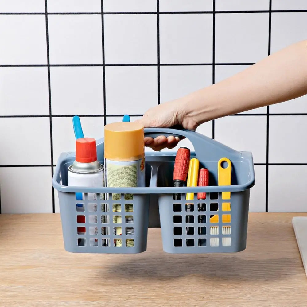 panier rangement multifonction plastique gris blanc ajouré moderne utilitaire épices savons outils nettoyage