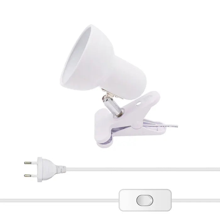 lampe table moderne pinces led rechargeable câble 150cm interrupteur blanc opacité rond conique