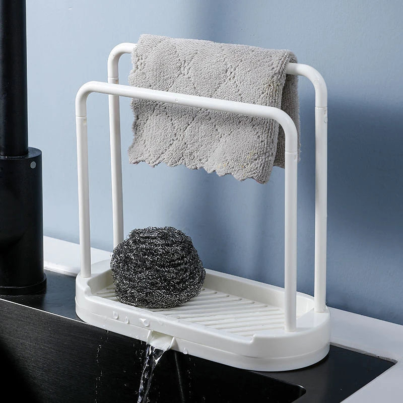 porte serviettes cuisine blanc moderne serviette gants vaisselle grille rangement évier
