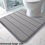 tapis bain gris moderne rayures horizontales antidérapant absorbant mousse pvc super