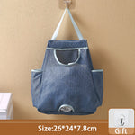 sac poubelle suspendu polyestère réutilisable bleu marine gris noir maille fine moderne crochets muraux