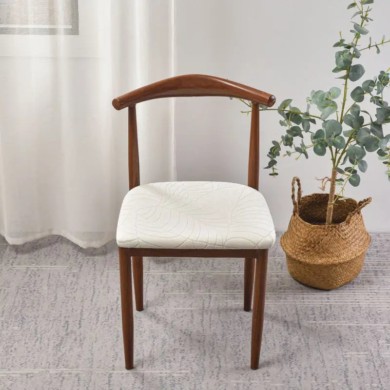 coussin chaise beige imprimé feuille moderne adhésif polyestere elasthanne usage mariage banquete